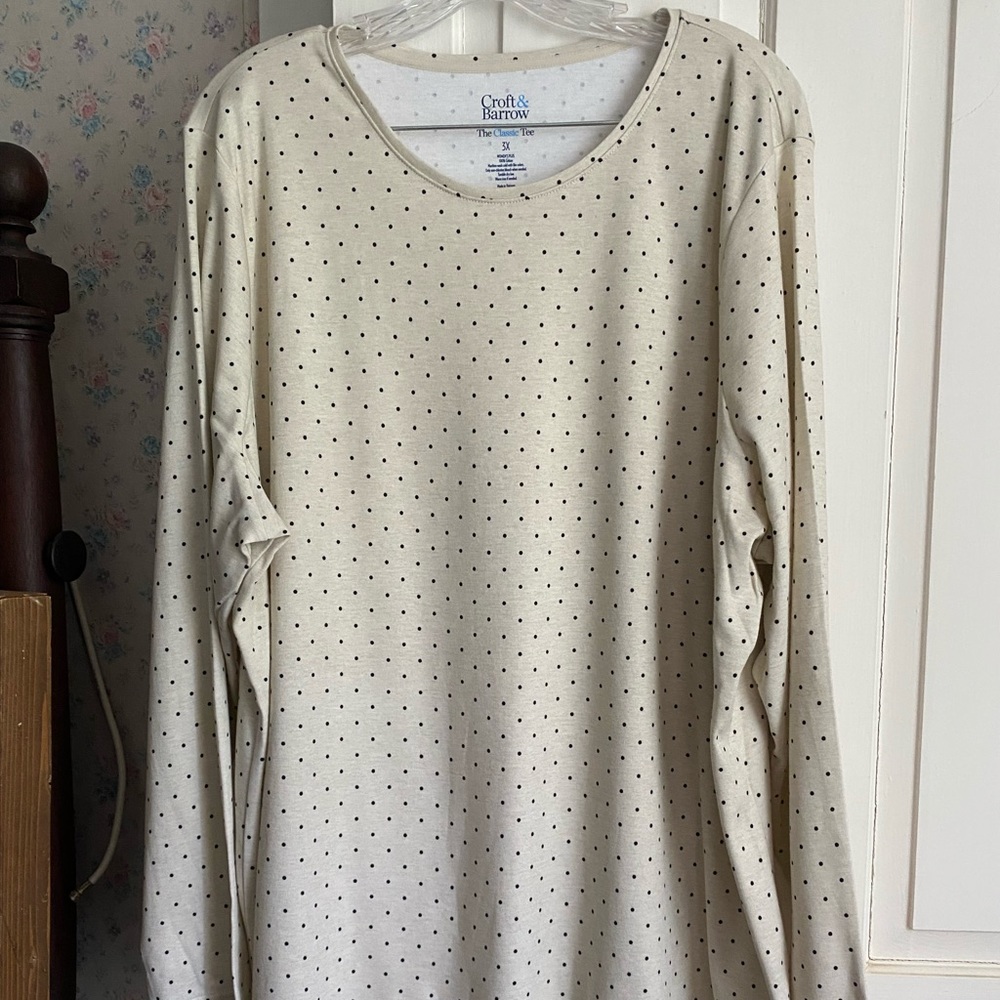 Croft & Borrow Polka Dot Long Sleeved Tee